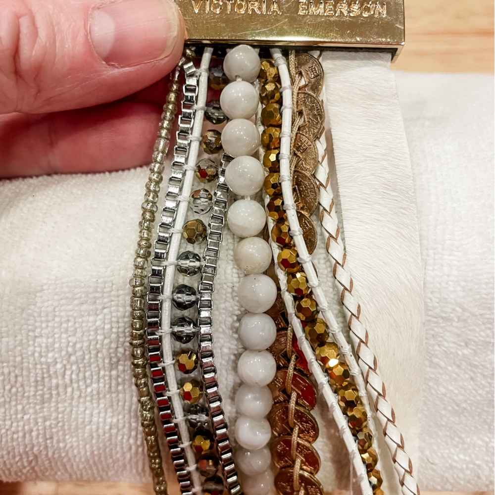 Victoria Emerson boho cuff size large, gold ends